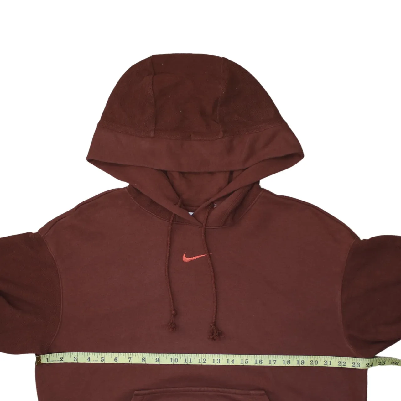 Nike 90's Center Middle Swoosh Pullover Hoodie Small Brown sold by Vintage Club product image thumbnail 5