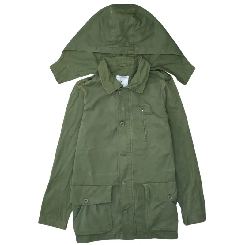 Zara 90's Hooded Button Up Windbreaker Medium Green made by Zara