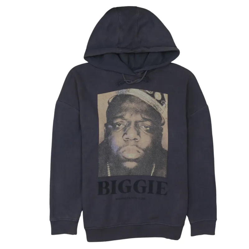 Retro 90's Biggie Pullover Hoodie Medium Black made by Vintage Club