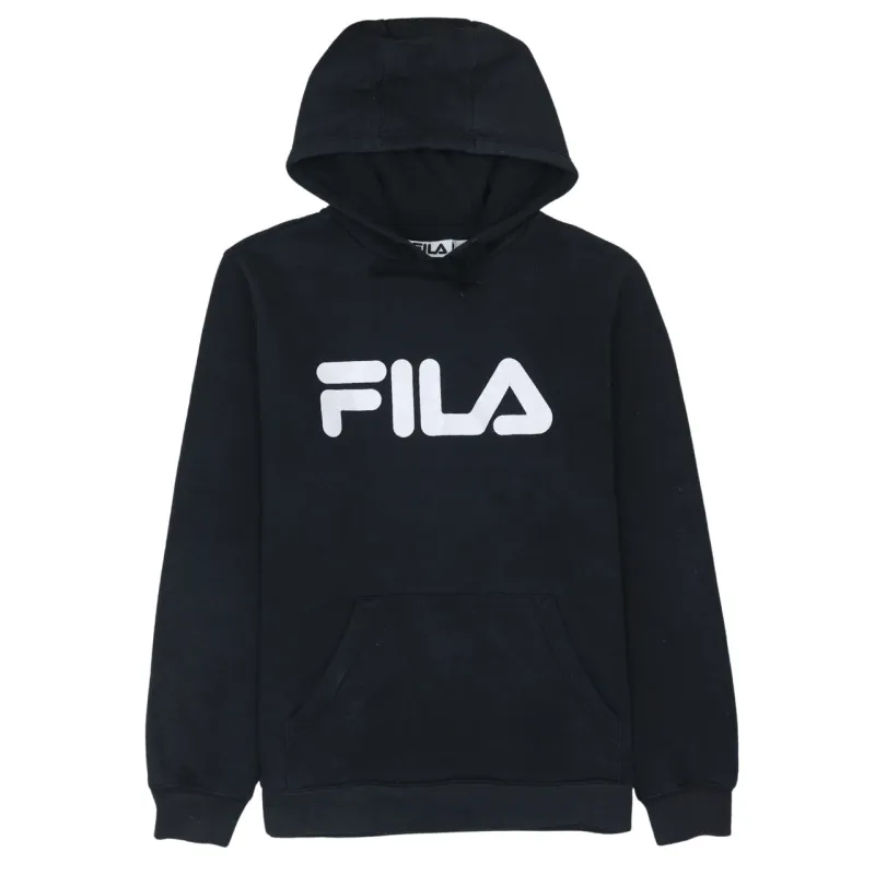 Fila 90's Spellout Pullover Hoodie Medium Black sold by Vintage Club