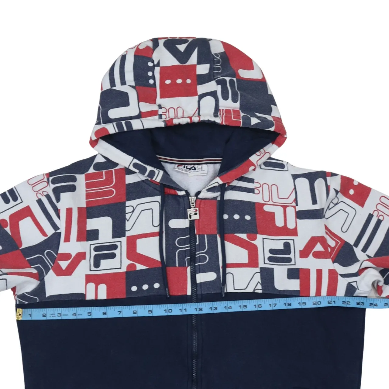 Fila 90's Plain Full Zip Up Hoodie XLarge Navy Blue sold by Vintage Club product image thumbnail 5