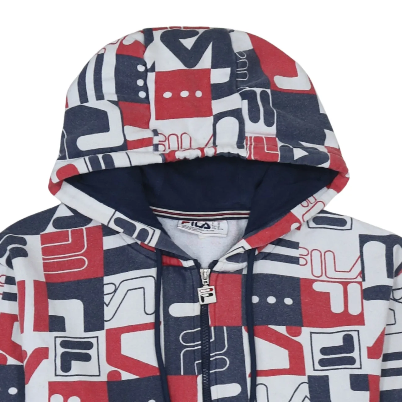 Fila 90's Plain Full Zip Up Hoodie XLarge Navy Blue sold by Vintage Club product image thumbnail 3