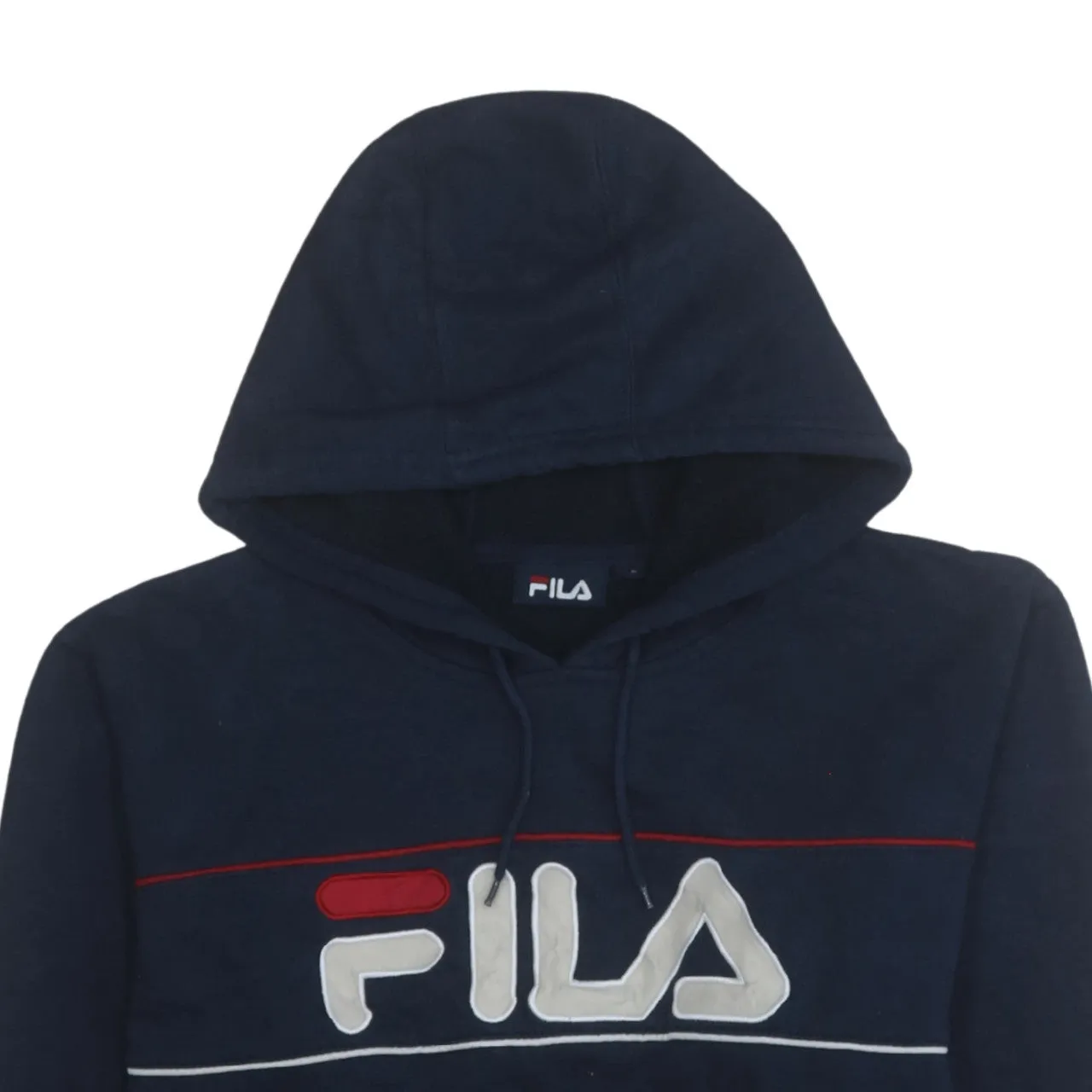Fila 90's Spellout Pullover Hoodie Small Navy Blue sold by Vintage Club product image thumbnail 3