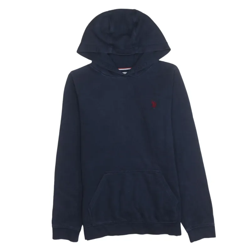 U.S Polo Assn 90's Drawstring Pockets Pullover Hoodie Medium  Navy Blue sold by Vintage Club