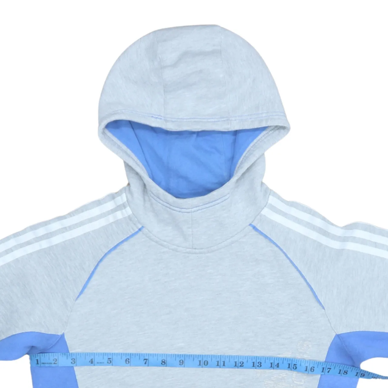 Adidas 90's Striped Sleeve Pullover Hoodie Large Grey sold by Vintage Club product image thumbnail 5
