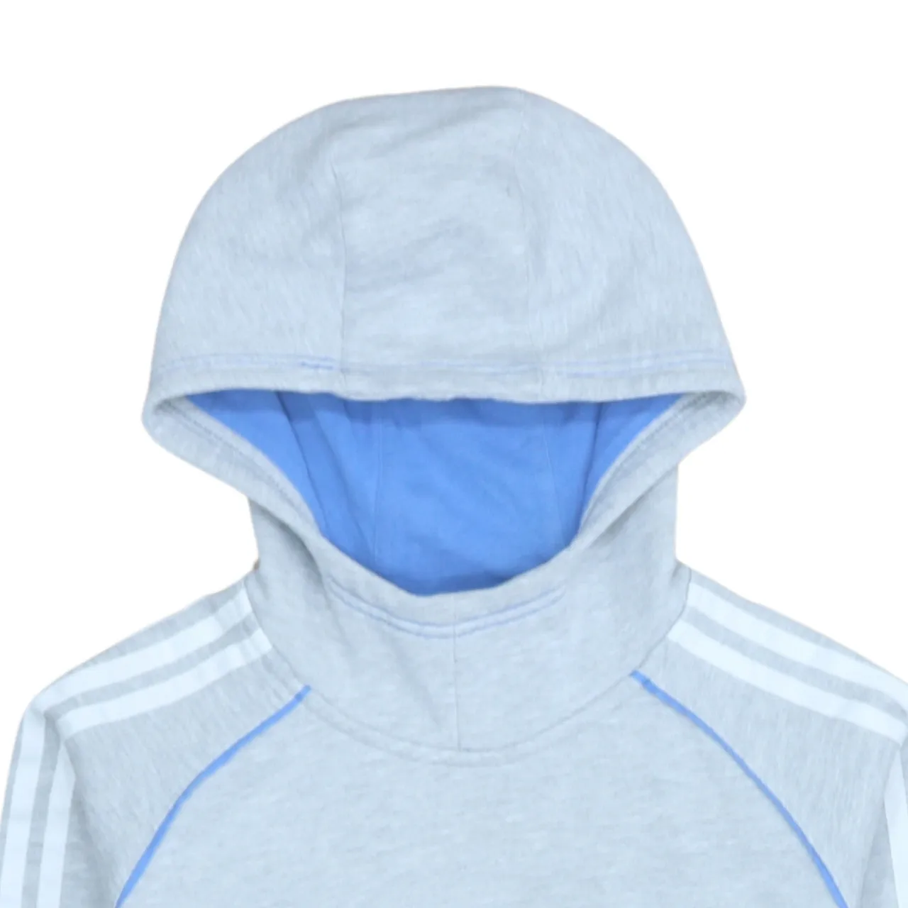 Adidas 90's Striped Sleeve Pullover Hoodie Large Grey sold by Vintage Club product image thumbnail 3