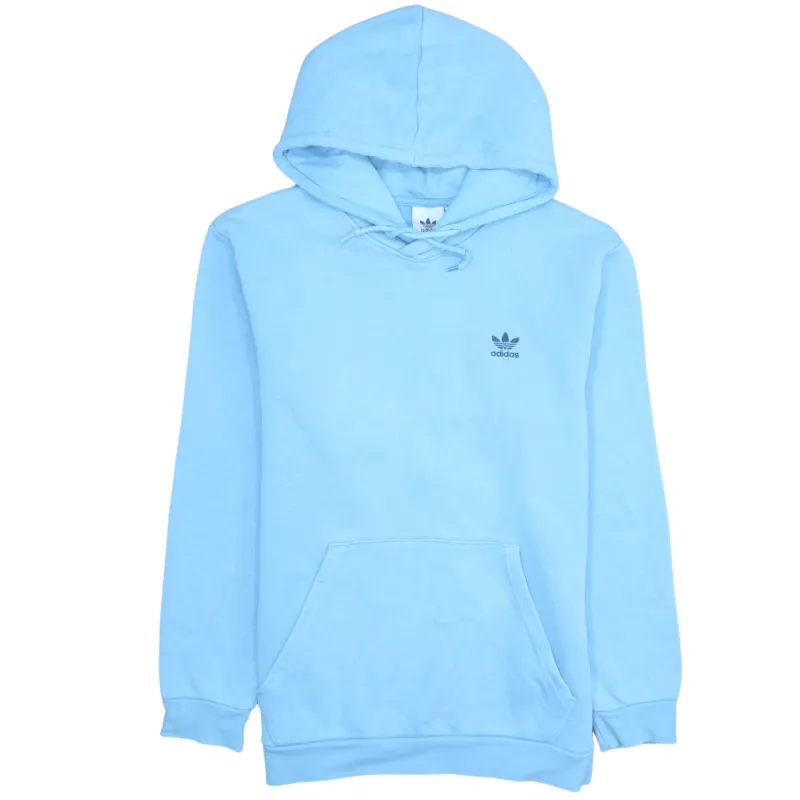 Adidas 90's Drawstring Pockets Pullover Hoodie Large Blue sold by Vintage Club
