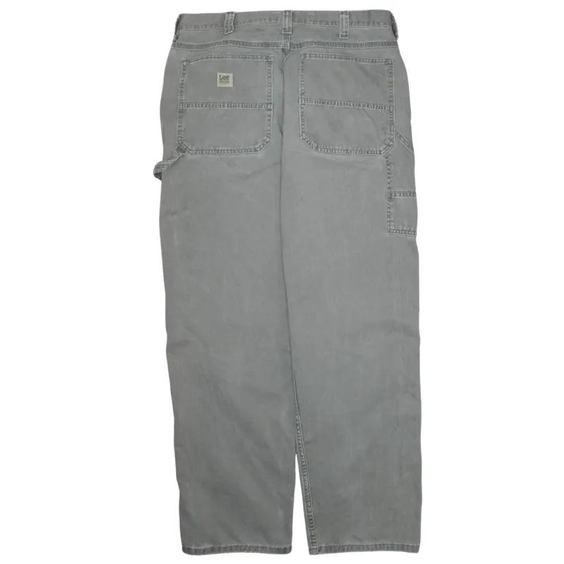 Lee 90's Drawstring Pockets Straight Leg Baggy Jeans / Pants 38 Beige Cream sold by Vintage Club