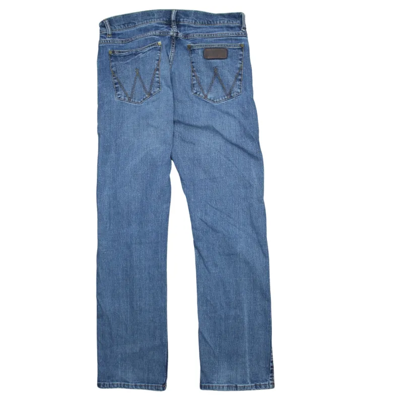 Wrangler 90's Lightwash Straight Leg Baggy Jeans / Pants 32 Blue made by Wrangler