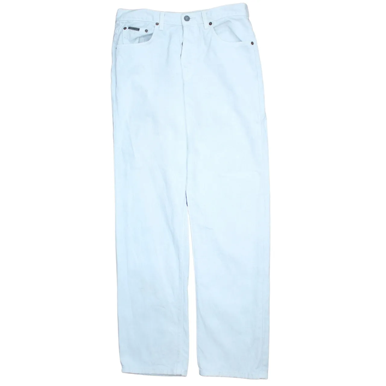 Calvin Klein 90's Lightweight Straight Leg Baggy Trousers / Pants 30 White sold by Vintage Club product image thumbnail 2