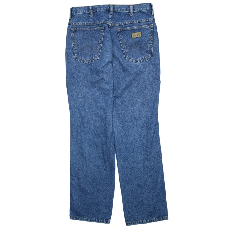 Wrangler 90's Lightwash Straight Leg Baggy Jeans / Pants 32 Blue made by Wrangler