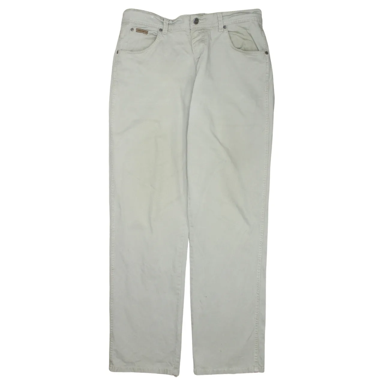 Wrangler 90's Flat Front Straight Leg Baggy Trousers / Pants 33 Beige Cream sold by Vintage Club product image thumbnail 2