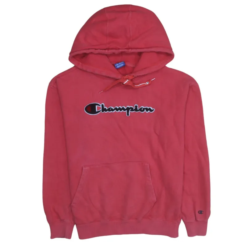 Champion 90's Spellout Pullover Hoodie Medium Red sold by Vintage Club