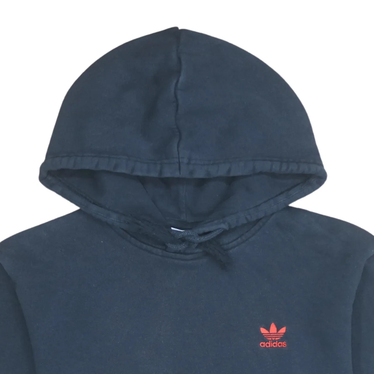 Adidas 90's Drawstring Pockets Pullover Hoodie Medium Black sold by Vintage Club product image thumbnail 3