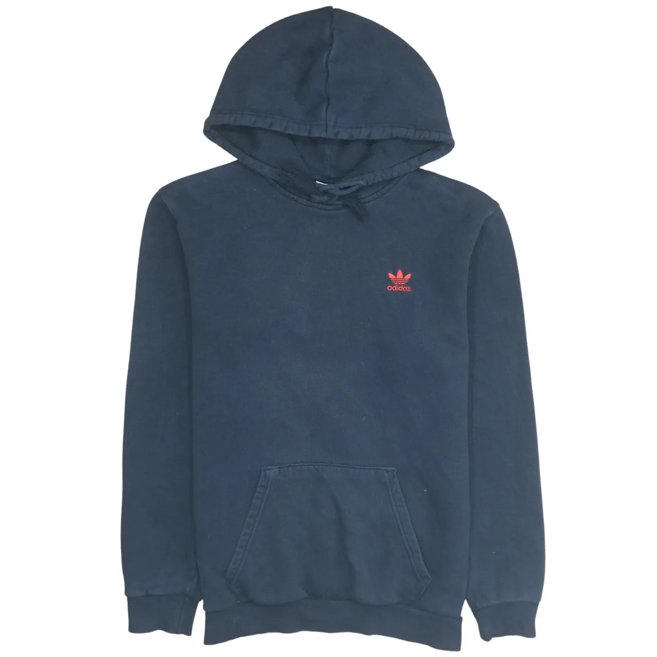 Adidas 90's Drawstring Pockets Pullover Hoodie Medium Black sold by Vintage Club