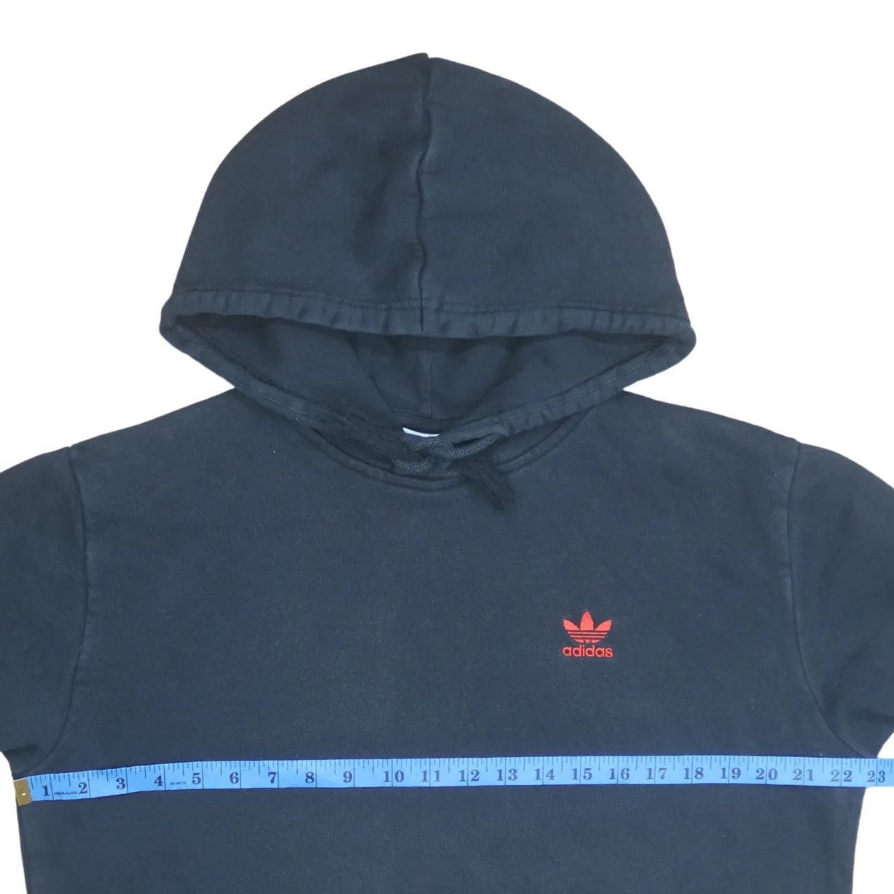 Adidas 90's Drawstring Pockets Pullover Hoodie Medium Black sold by Vintage Club product image thumbnail 5