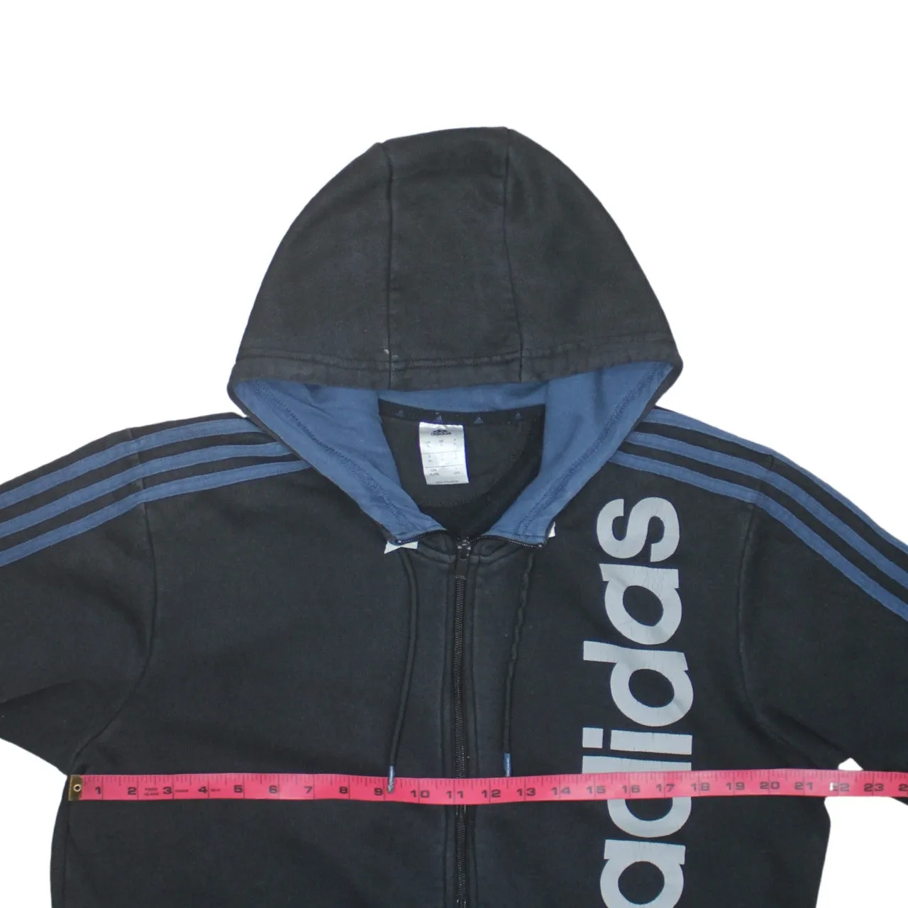 Adidas 90's Striped Sleeve Full Zip Up Hoodie XLarge Black sold by Vintage Club product image thumbnail 5