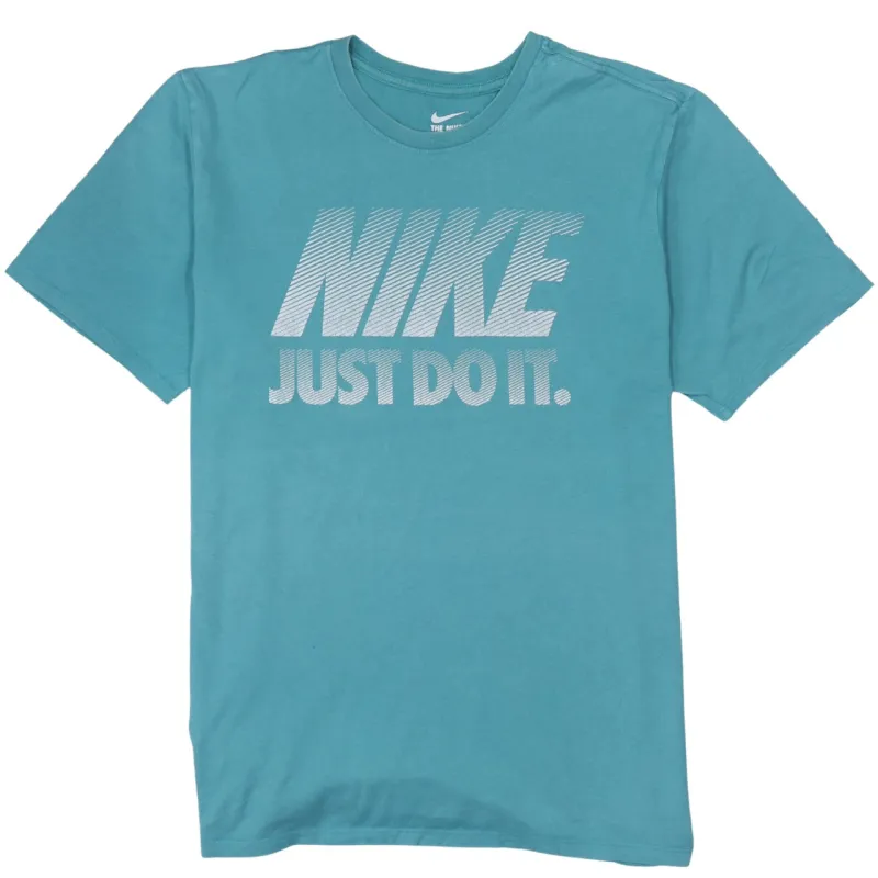 Nike 90's Spellout Short Sleeves T Shirt Large Blue made by Nike