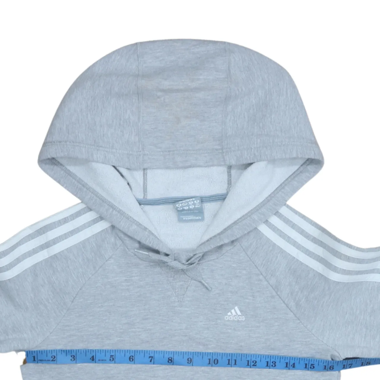 Adidas 90's Striped Sleeve Pullover Hoodie XSmall Grey sold by Vintage Club product image thumbnail 5