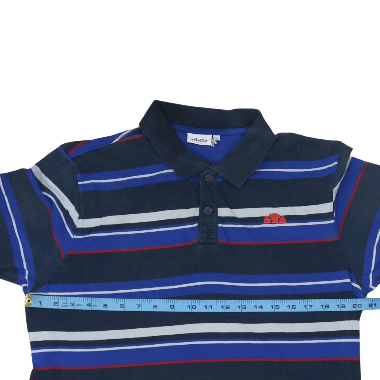 Ellesse 90's Short Sleeves Quarter Button Polo Shirt XXLarge (2XL) Blue sold by Vintage Club product image thumbnail 5