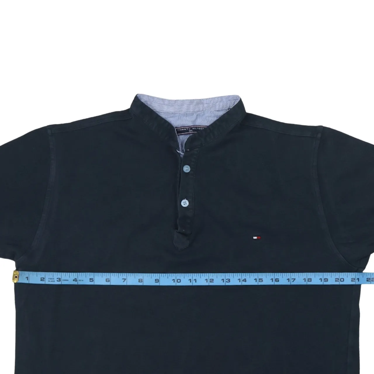Tommy Hilfiger 90's Short Sleeves Quarter Button Polo Shirt XXXLarge (3XL) Navy Blue sold by Vintage Club product image thumbnail 5
