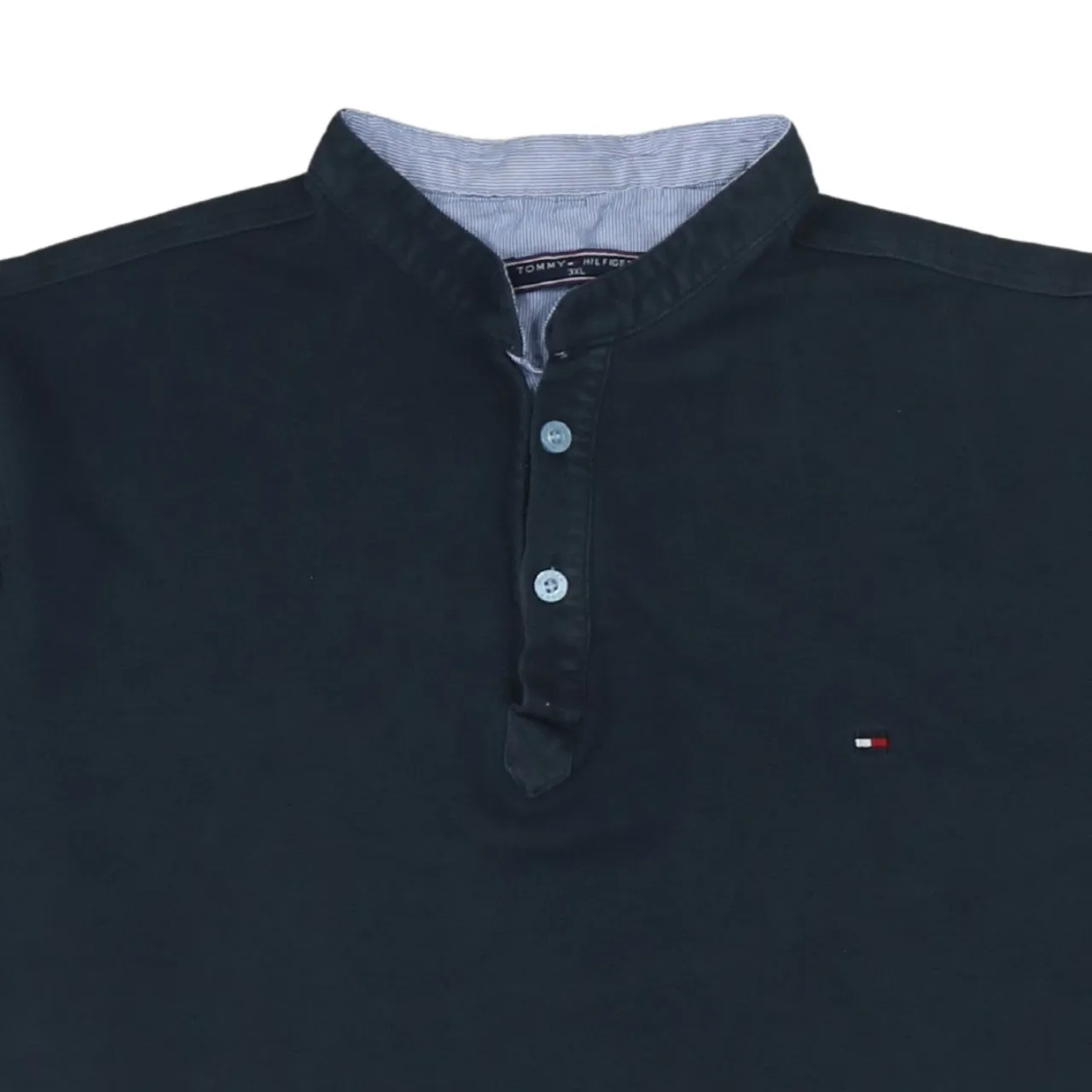Tommy Hilfiger 90's Short Sleeves Quarter Button Polo Shirt XXXLarge (3XL) Navy Blue sold by Vintage Club product image thumbnail 3