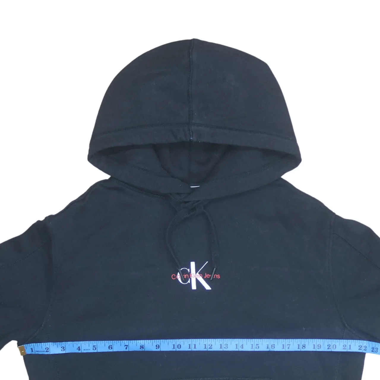 Calvin Klein 90's Drawstring Pockets Pullover Hoodie Medium Black sold by Vintage Club product image thumbnail 5