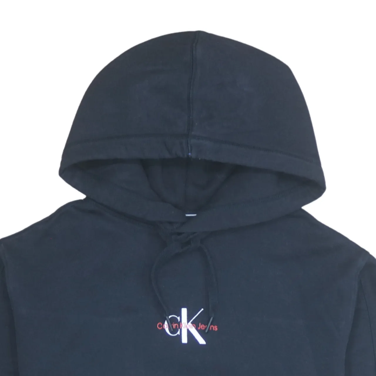 Calvin Klein 90's Drawstring Pockets Pullover Hoodie Medium Black sold by Vintage Club product image thumbnail 3