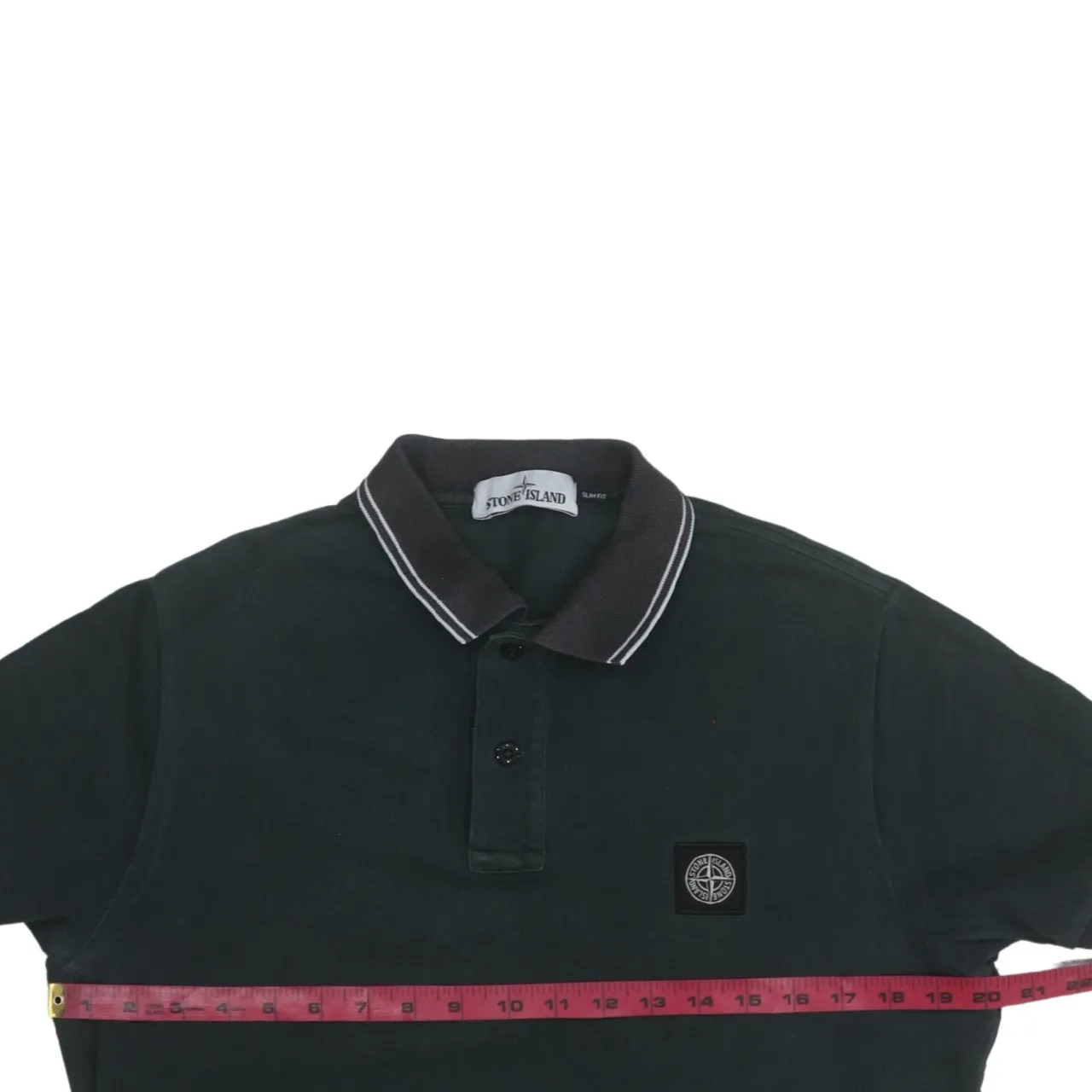 Stone Island 90's Short Sleeves Quarter Button Polo Shirt Medium Green sold by Vintage Club product image thumbnail 5
