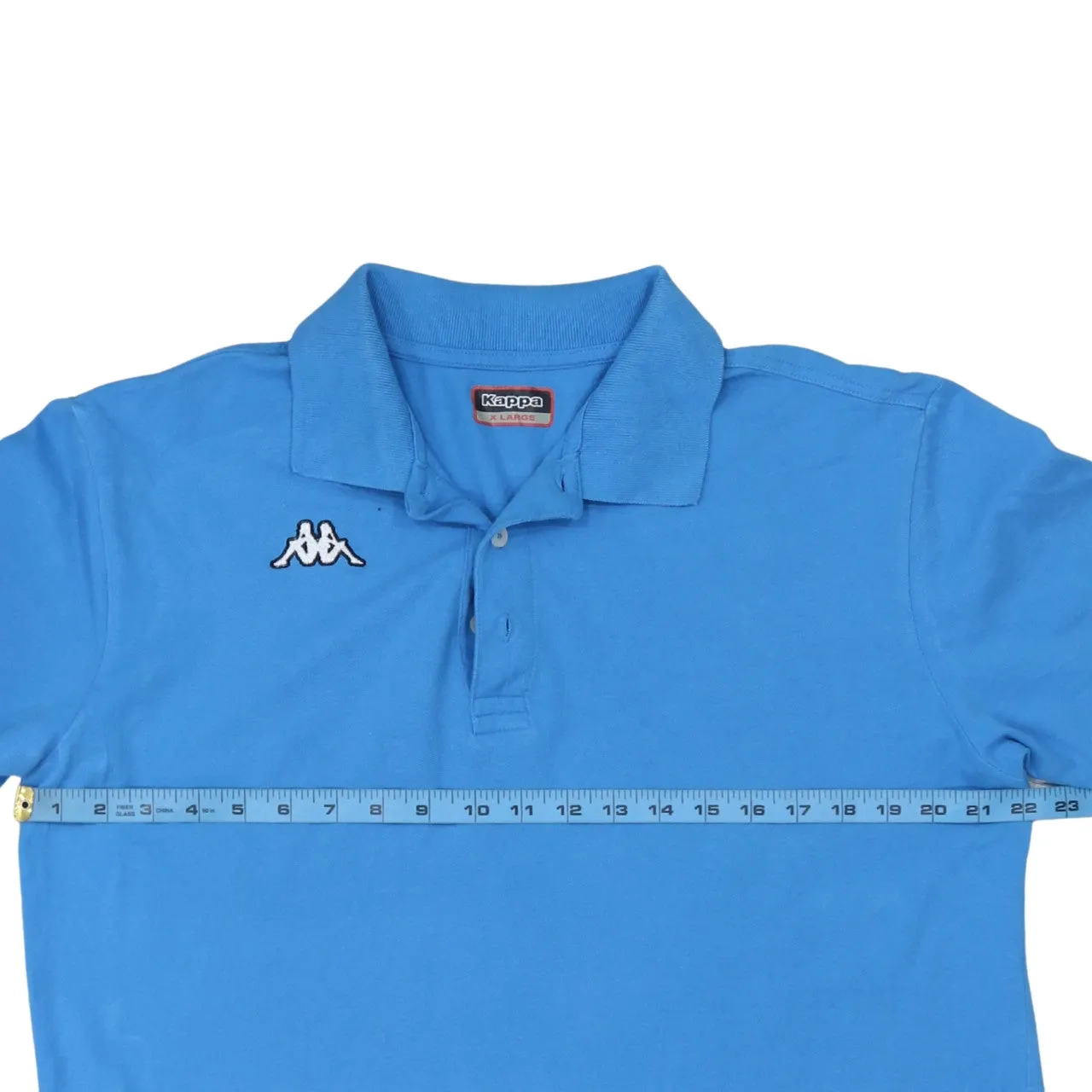 Kappa 90's Short Sleeves Quarter Button Polo Shirt XLarge Blue sold by Vintage Club product image thumbnail 5