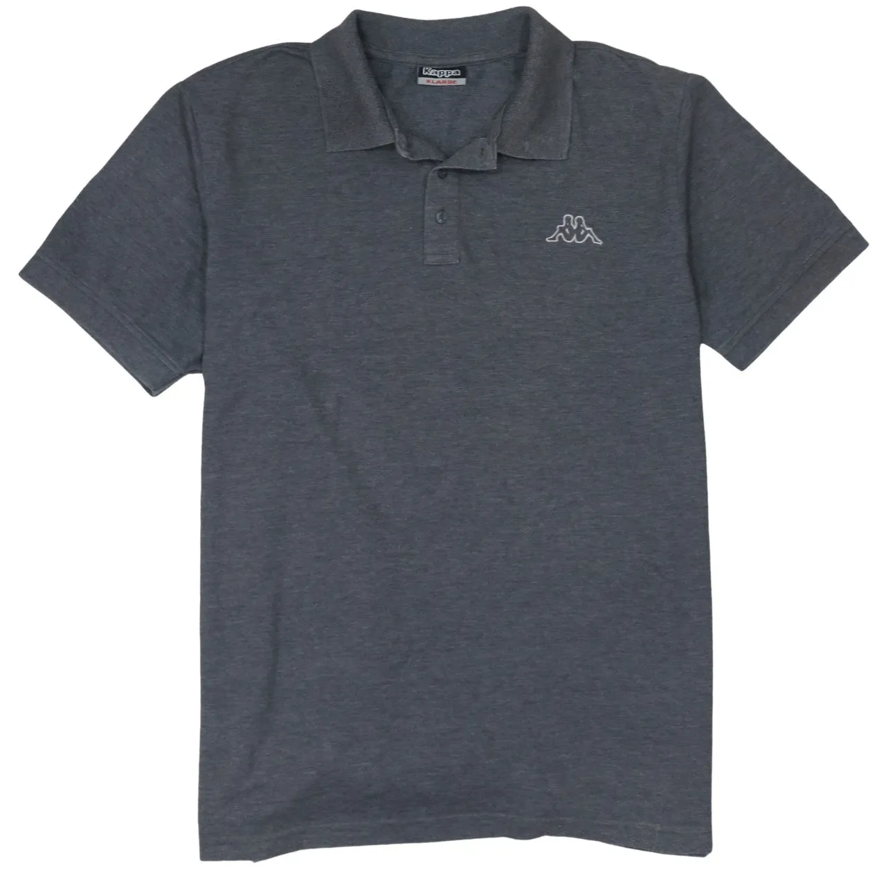 Kappa 90's Short Sleeves Quarter Button Polo Shirt XLarge Grey sold by Vintage Club