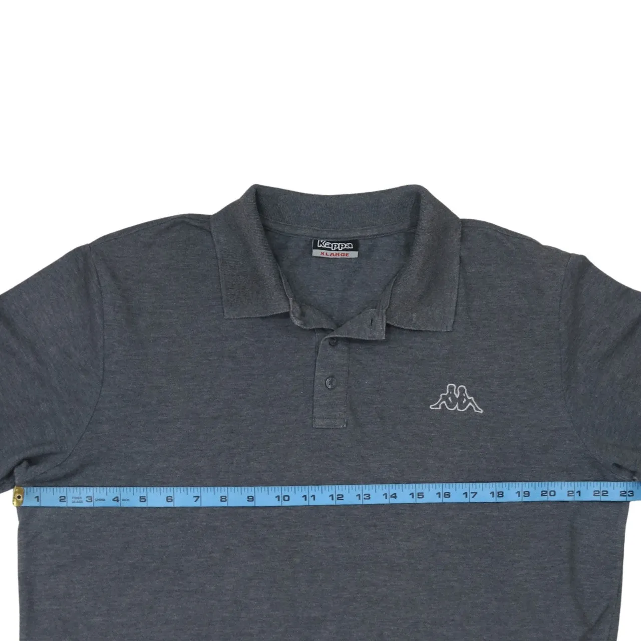 Kappa 90's Short Sleeves Quarter Button Polo Shirt XLarge Grey sold by Vintage Club product image thumbnail 5