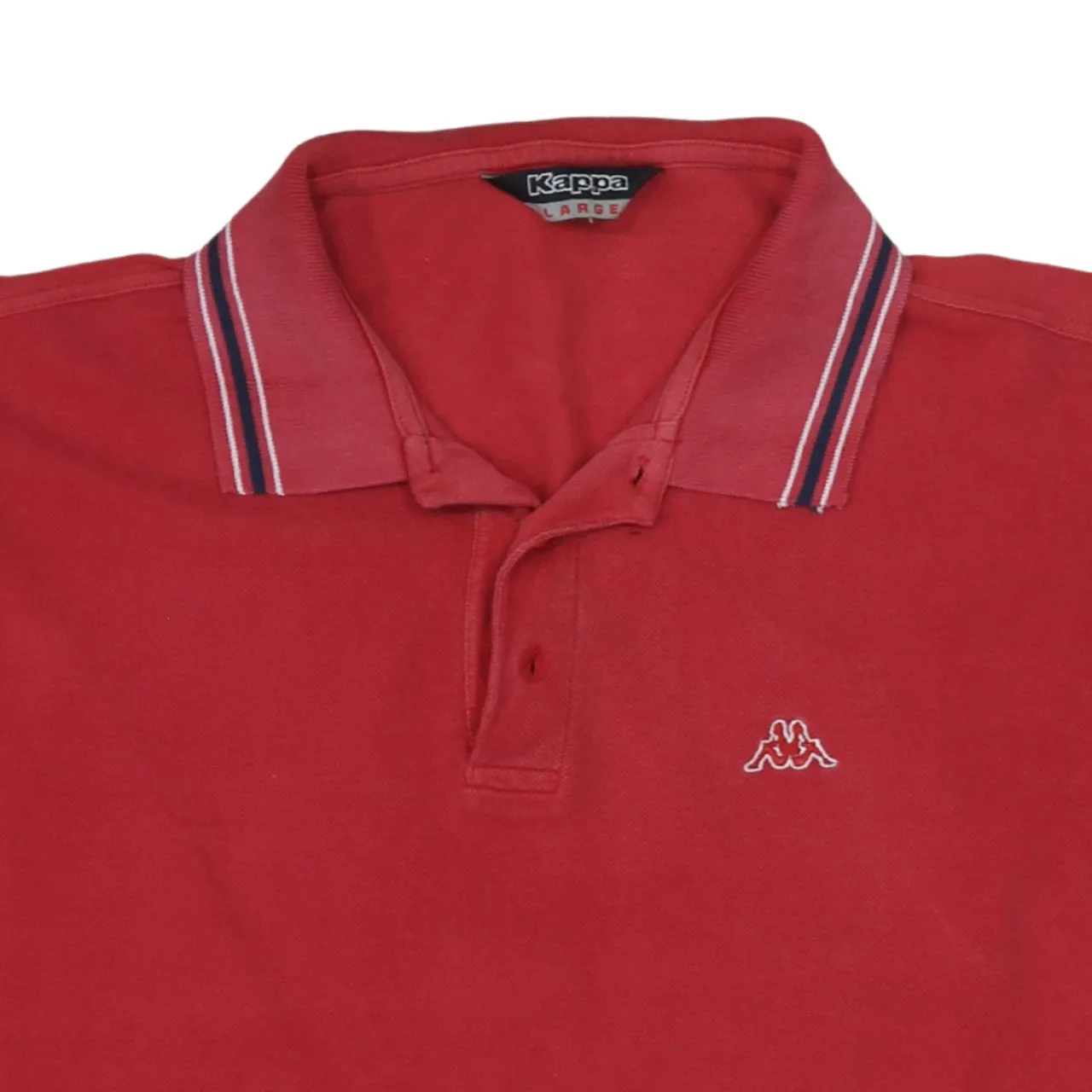 Kappa 90's Short Sleeves Quarter Button Polo Shirt Large Red sold by Vintage Club product image thumbnail 3