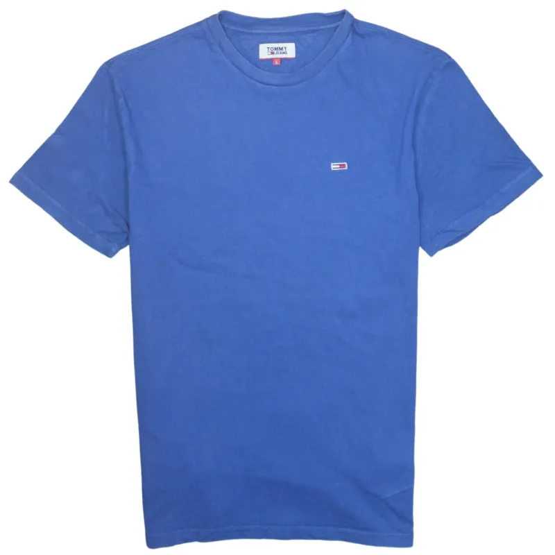 Tommy Jeans 90's Short Sleeves Crew Neck T Shirt Large Blue made by Vintage Club