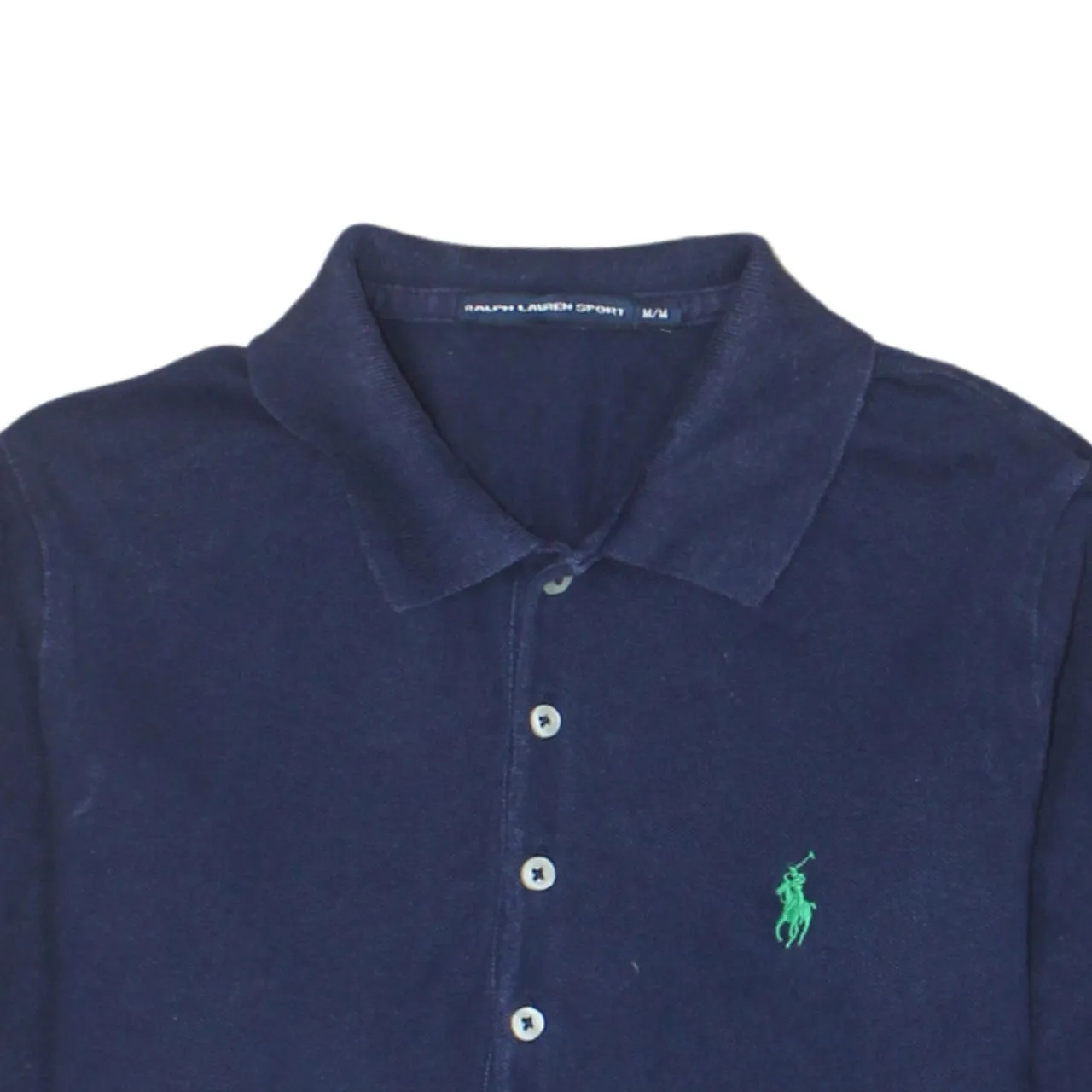 Polo Ralph Lauren 90's Long Sleeve Half Button Polo Shirt Medium Navy Blue sold by Vintage Club product image thumbnail 3