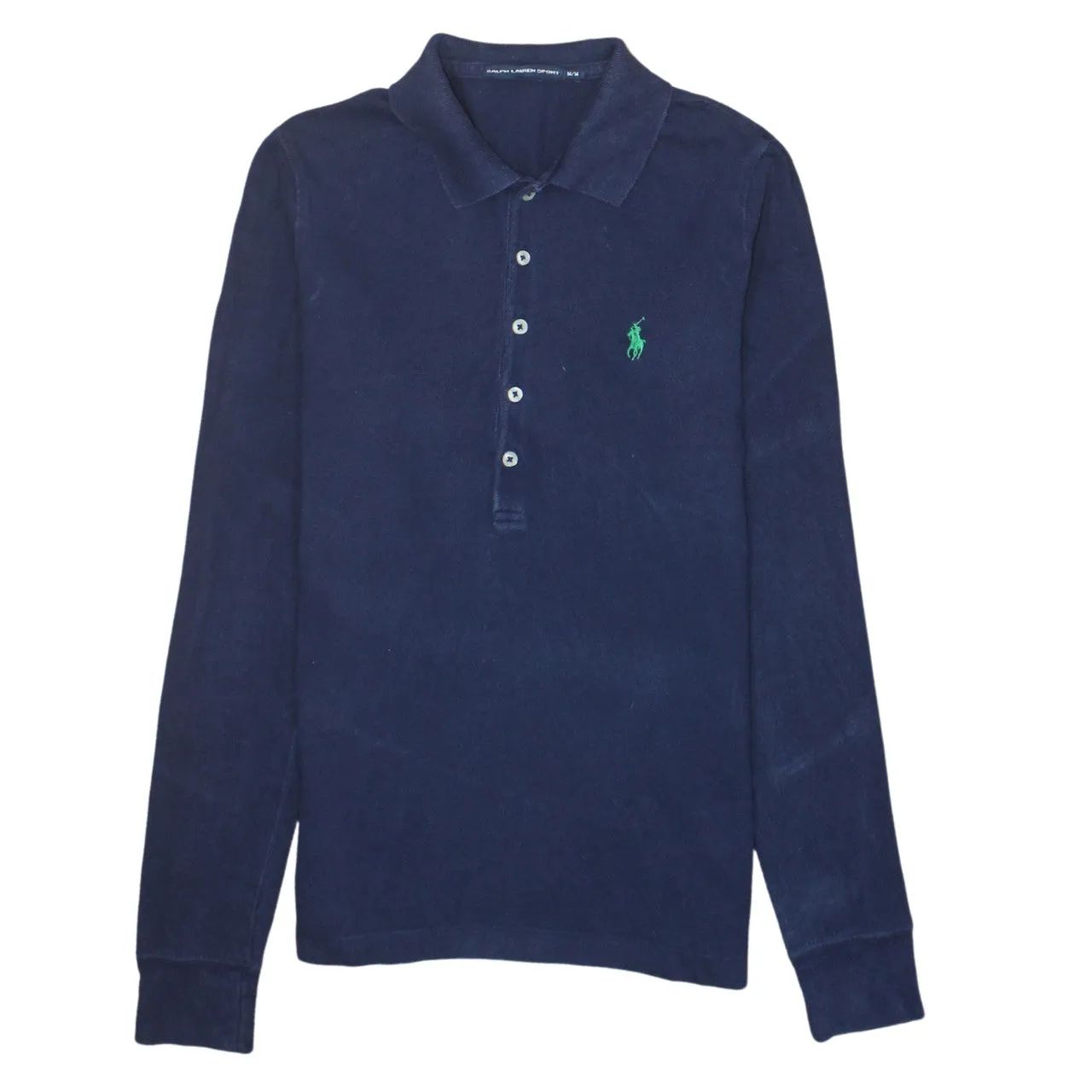Polo Ralph Lauren 90's Long Sleeve Half Button Polo Shirt Medium Navy Blue sold by Vintage Club