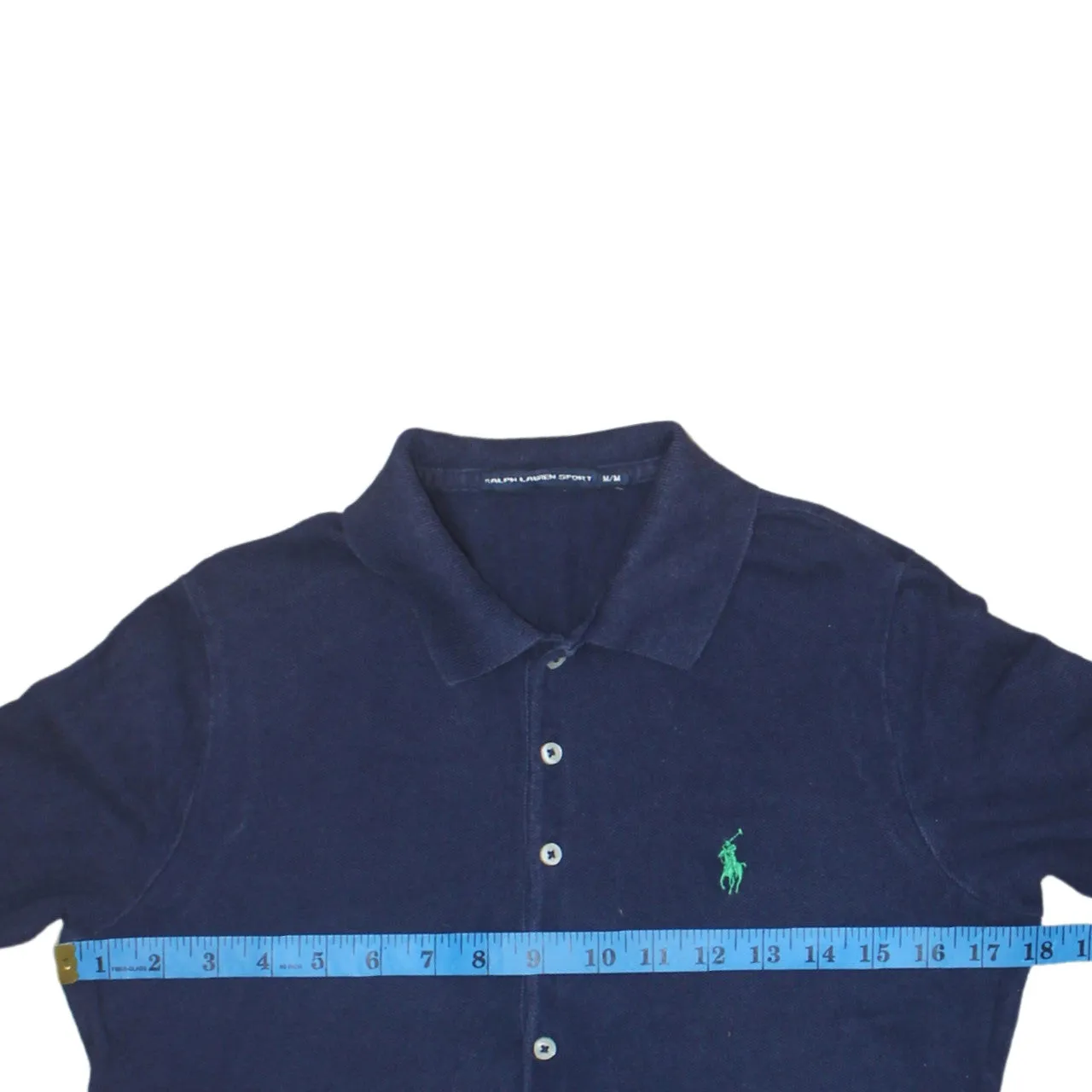 Polo Ralph Lauren 90's Long Sleeve Half Button Polo Shirt Medium Navy Blue sold by Vintage Club product image thumbnail 5
