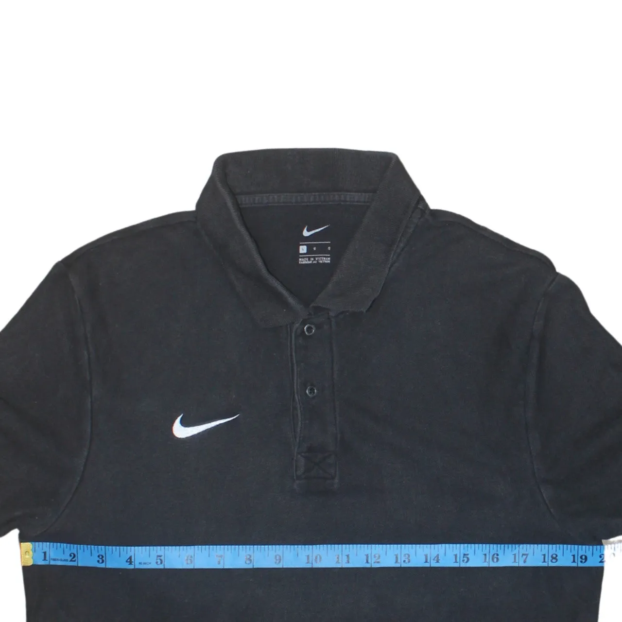 Nike 90's Swoosh Quarter Button Polo Shirt Large Black sold by Vintage Club product image thumbnail 5