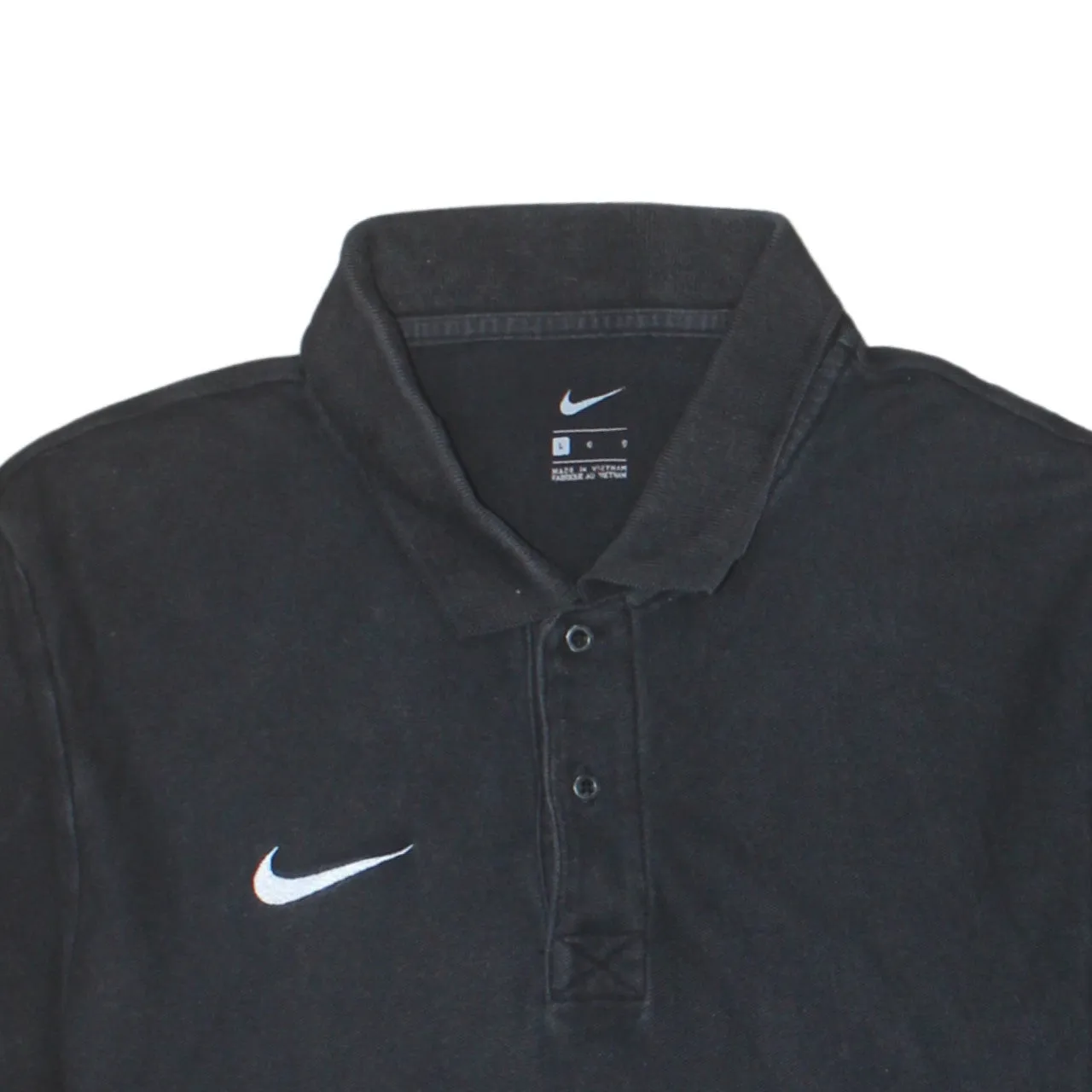 Nike 90's Swoosh Quarter Button Polo Shirt Large Black sold by Vintage Club product image thumbnail 3