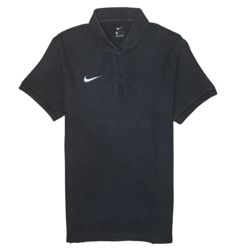 Nike 90's Swoosh Quarter Button Polo Shirt Large Black sold by Vintage Club
