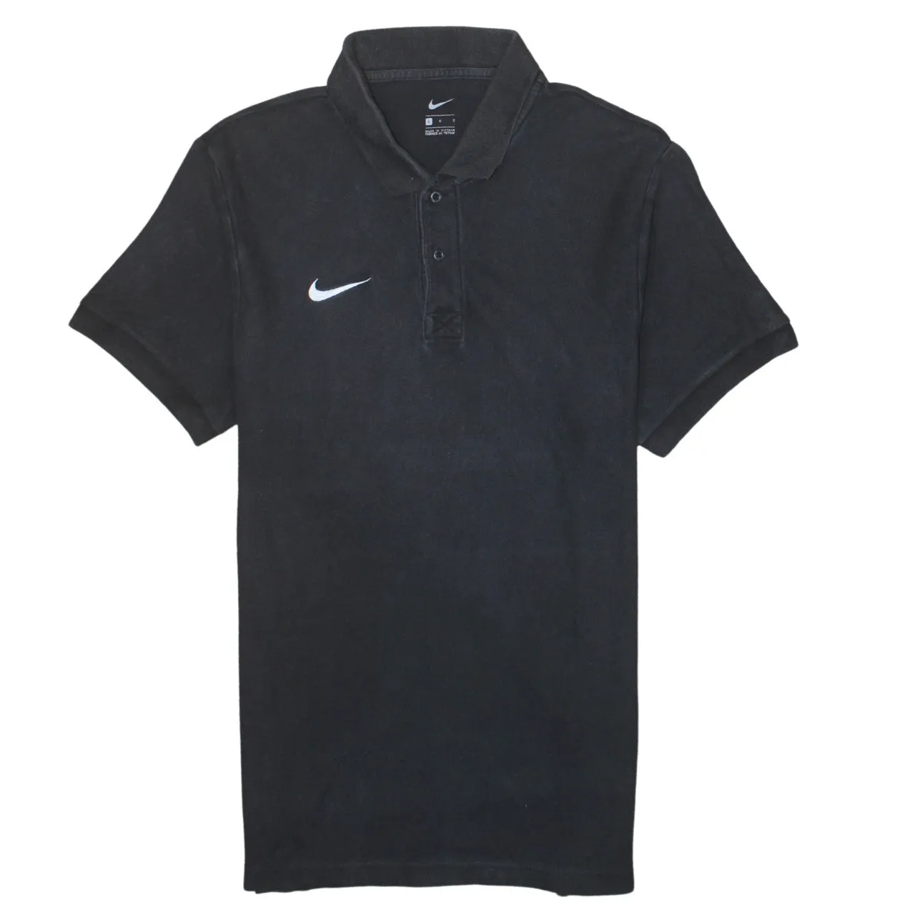 Nike 90's Swoosh Quarter Button Polo Shirt Large Black sold by Vintage Club