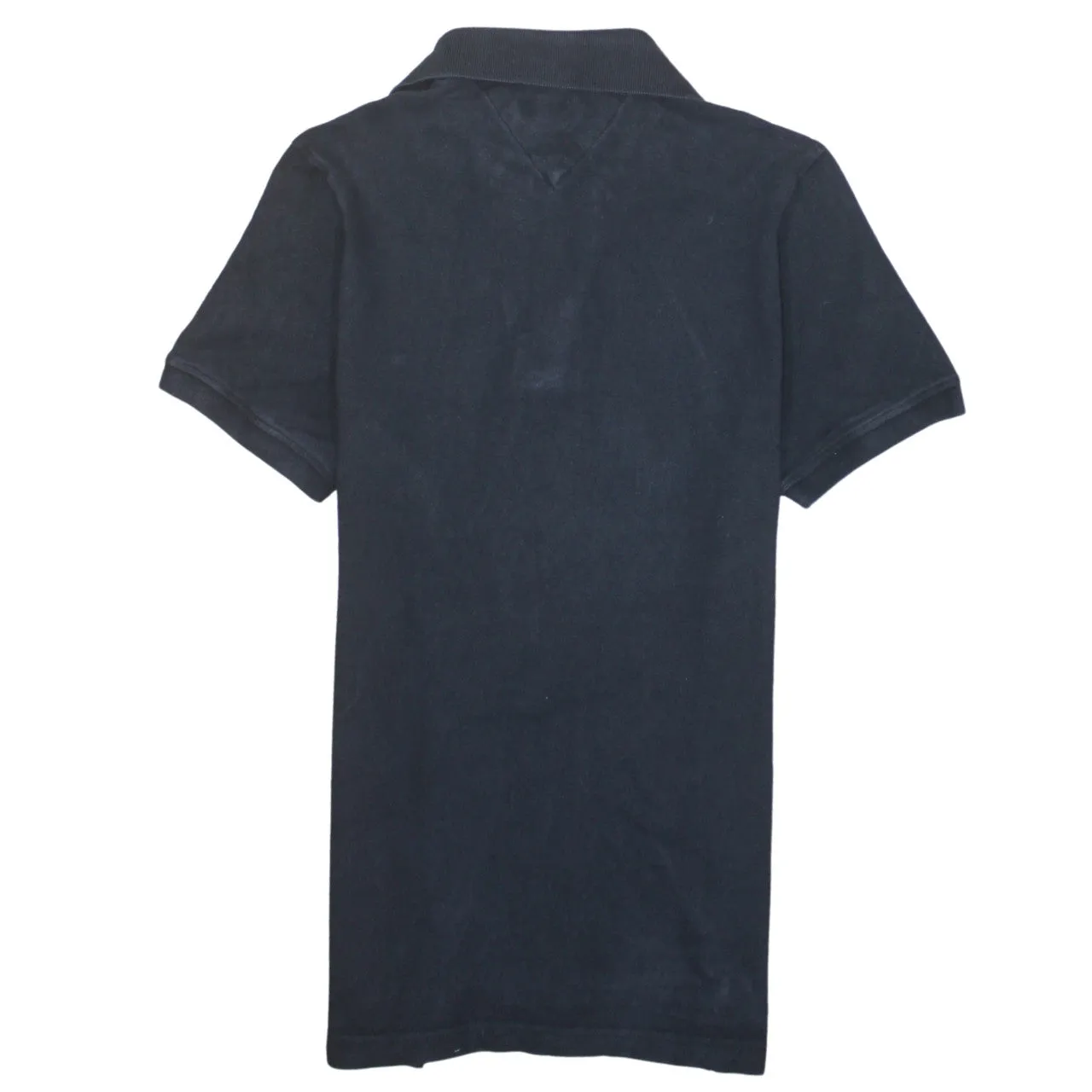 Tommy Hilfiger 90's Short Sleeves Quarter Button Polo Shirt Small Navy Blue sold by Vintage Club product image thumbnail 2