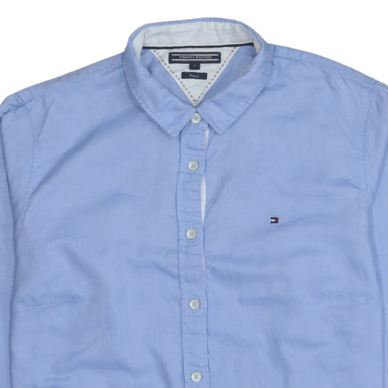 Tommy Hilfiger 90's Long Sleeve Button Up Shirt Small Blue sold by Vintage Club product image thumbnail 3