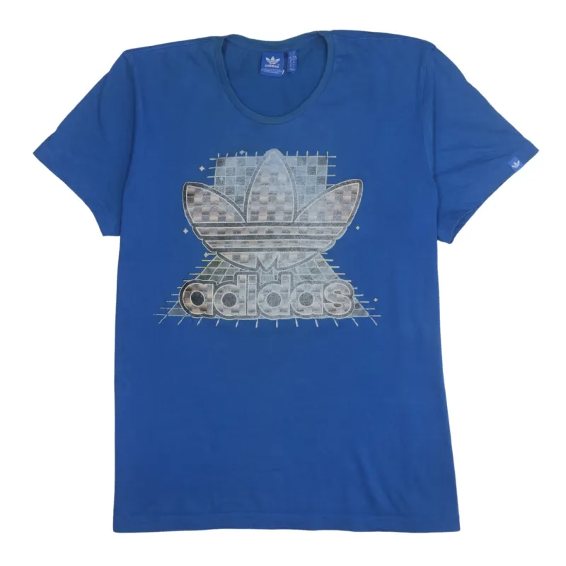 Adidas 90's Spellout Short Sleeves T Shirt XLarge Blue sold by Vintage Club