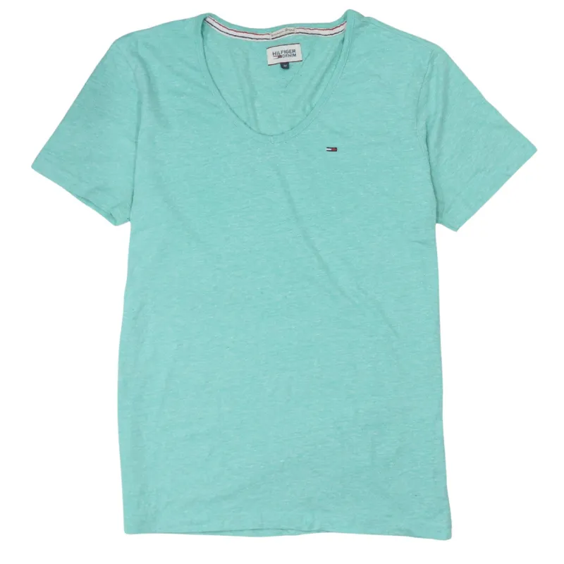 Tommy Hilfiger 90's Short Sleeves V Neck T Shirt Medium Green made by Vintage Club