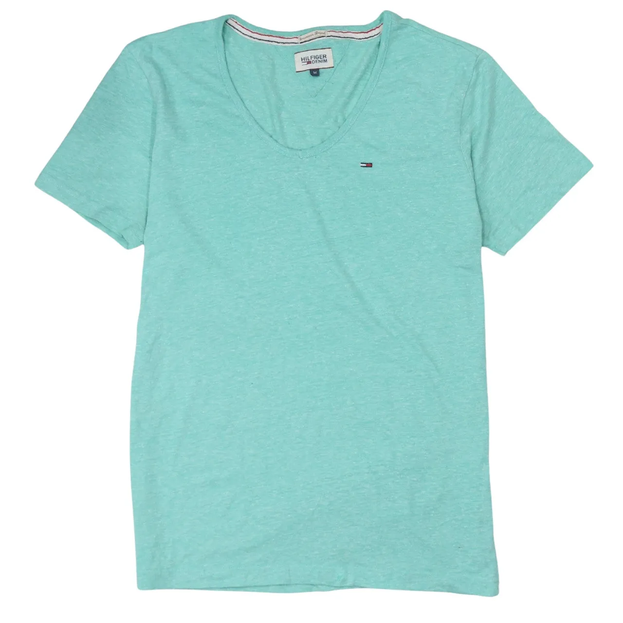 Tommy Hilfiger 90's Short Sleeves V Neck T Shirt Medium Green sold by Vintage Club