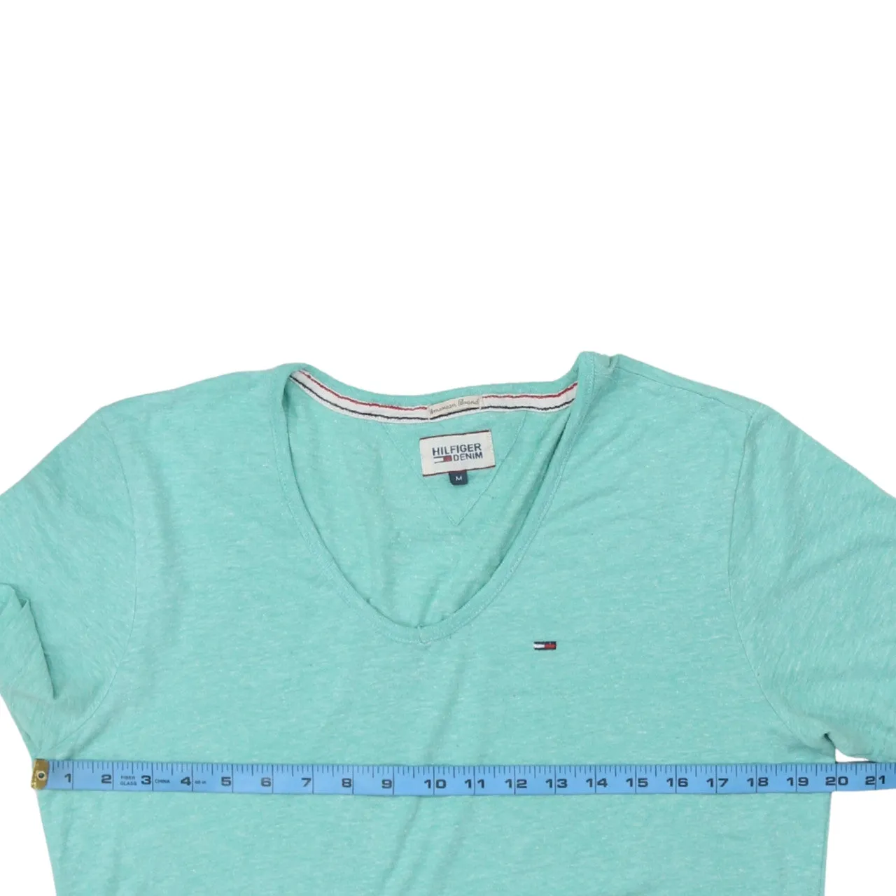 Tommy Hilfiger 90's Short Sleeves V Neck T Shirt Medium Green sold by Vintage Club product image thumbnail 5