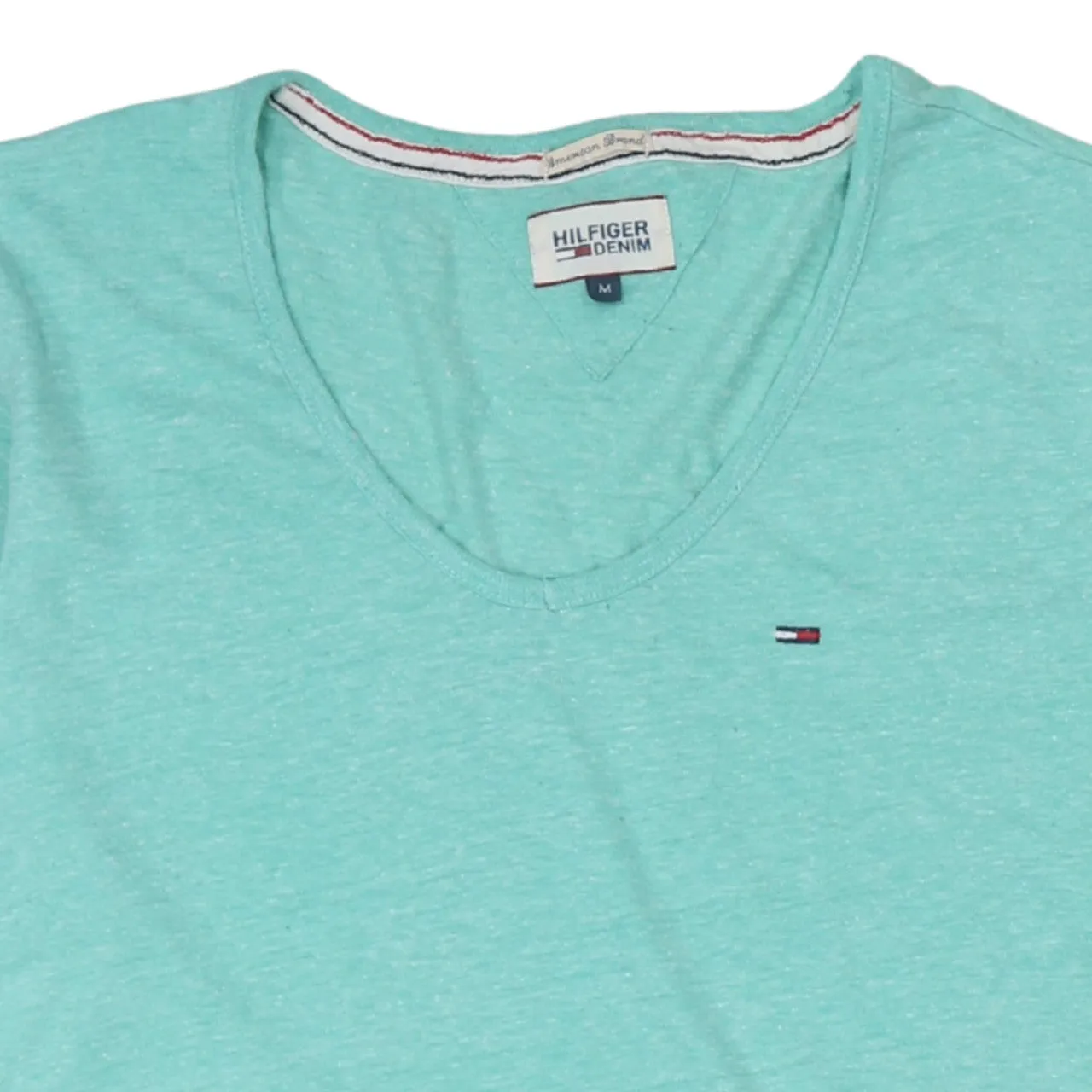 Tommy Hilfiger 90's Short Sleeves V Neck T Shirt Medium Green sold by Vintage Club product image thumbnail 3