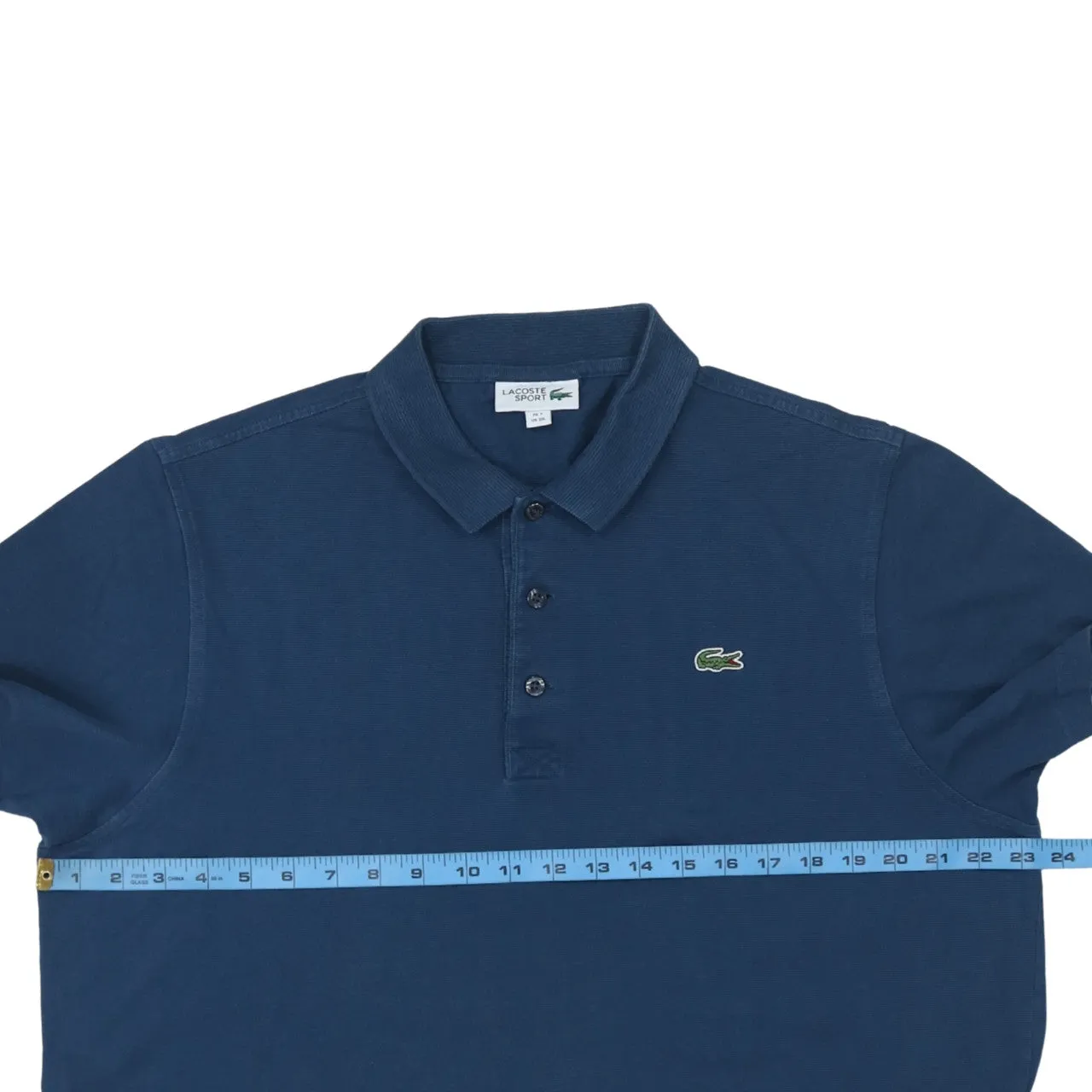 Lacoste 90's Short Sleeves Quarter Button Polo Shirt XXLarge (2XL) Navy Blue sold by Vintage Club product image thumbnail 5