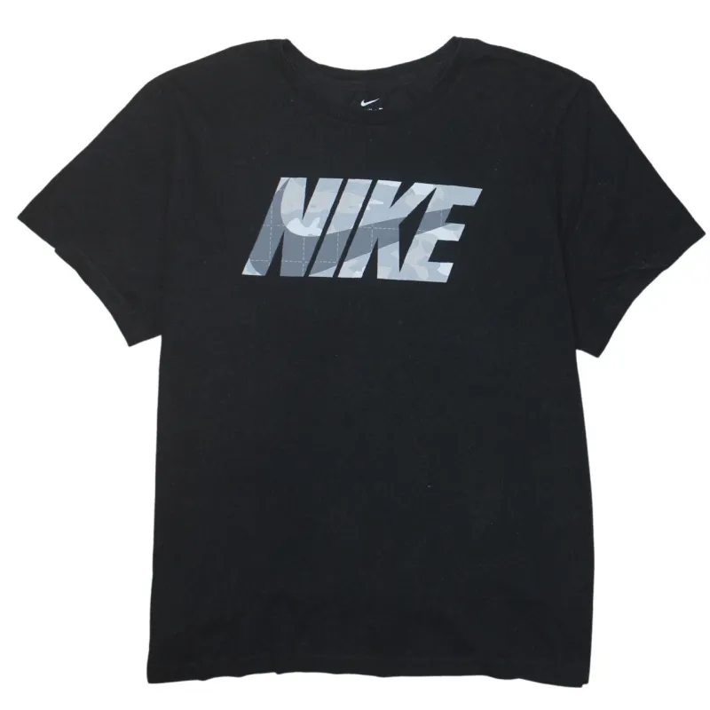 Nike 90's Center Middle Swoosh Crew Neck T Shirt XXLarge (2XL) Black made by Nike
